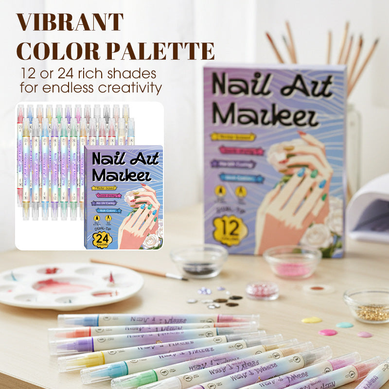 💸🚫 50% KORTING! Waarom €60 betalen voor nail art als je het zelf kunt? Deze dual-tip pennen maken van jouw nagels een kunstwerk – je vriendinnen vragen straks waar je salon zit!