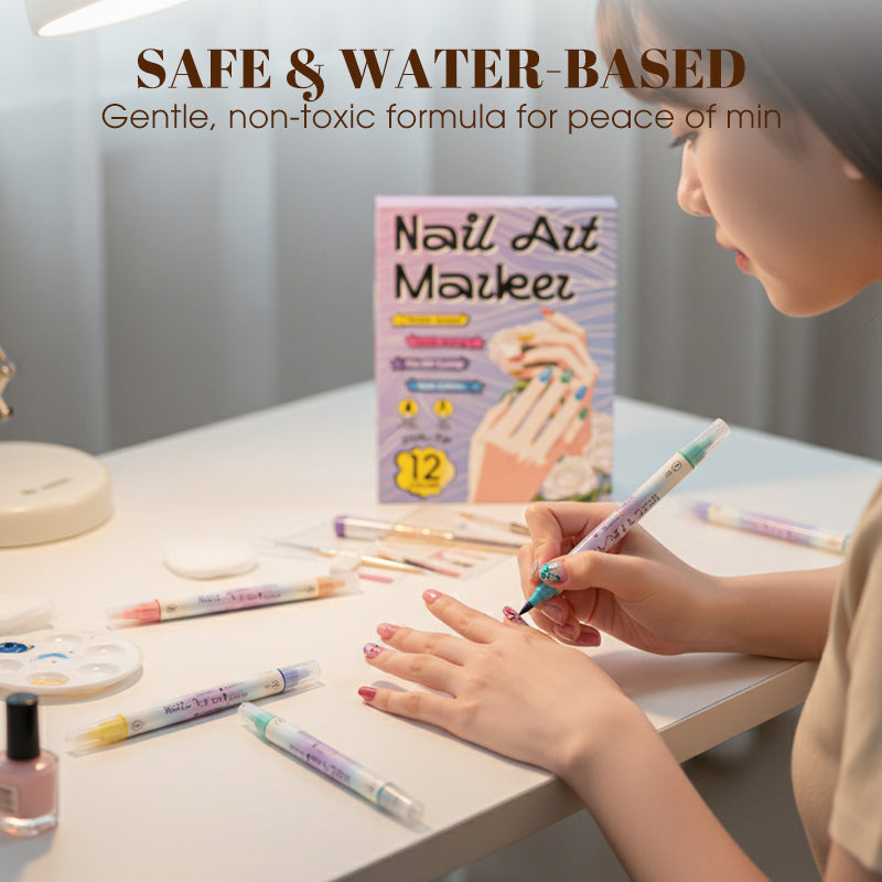 💸🚫 50% KORTING! Waarom €60 betalen voor nail art als je het zelf kunt? Deze dual-tip pennen maken van jouw nagels een kunstwerk – je vriendinnen vragen straks waar je salon zit!