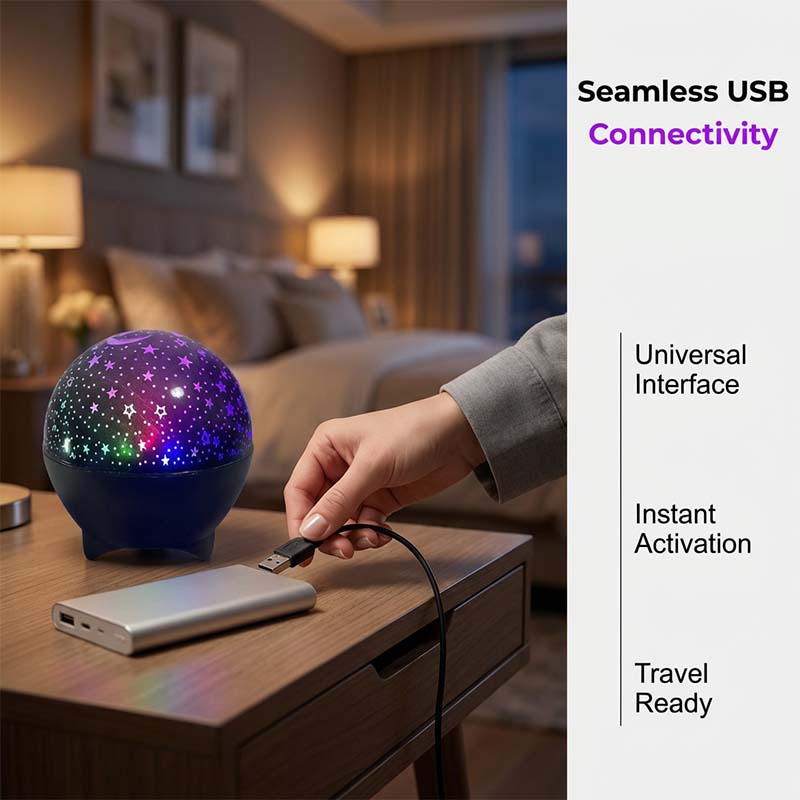🌌 USB LED Galaxy projector – creëert een kleurrijke sterrenhemel, kalmerend en sfeervol voor elke kamer.