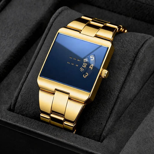 ⌚ 50% korting! Heren quartz horloge – vierkante wijzerplaat, roestvrij staal & mineraalglas. Uniek design voor een opvallende look! ✨💪
