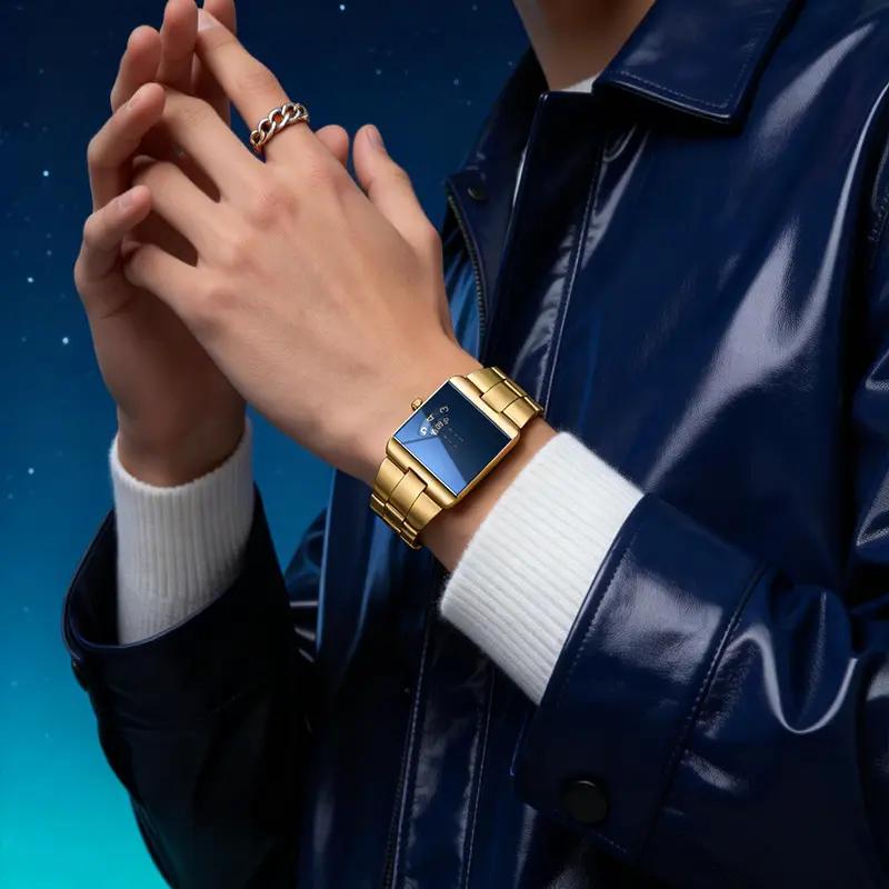 ⌚ 50% korting! Heren quartz horloge – vierkante wijzerplaat, roestvrij staal & mineraalglas. Uniek design voor een opvallende look! ✨💪