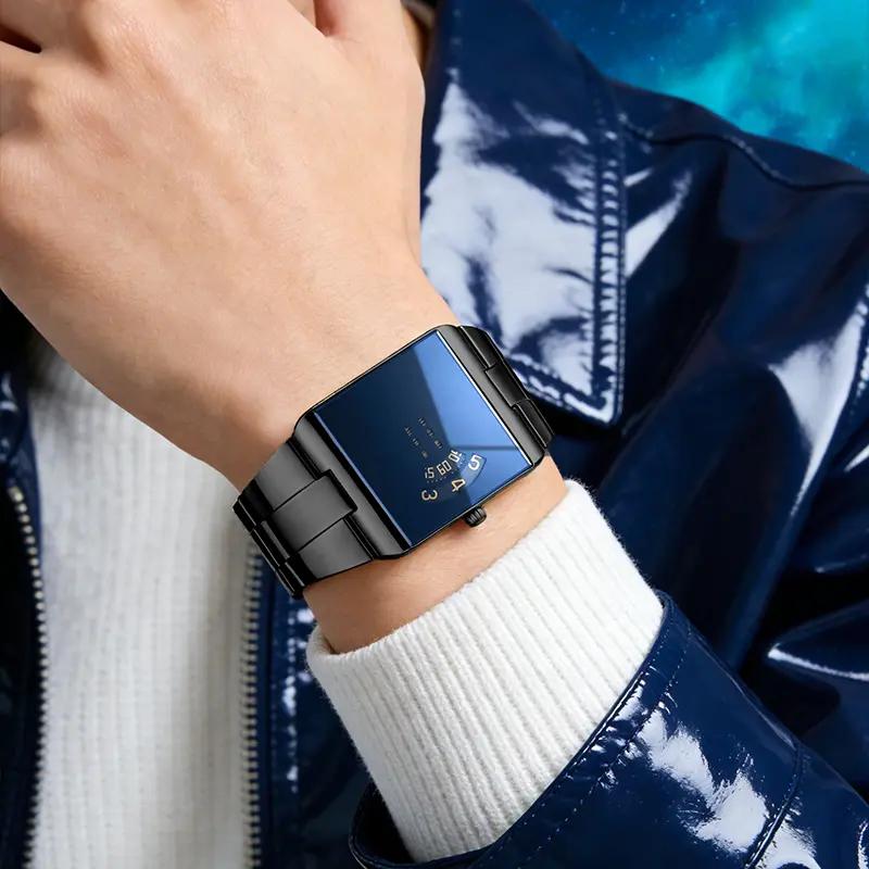 ⌚ 50% korting! Heren quartz horloge – vierkante wijzerplaat, roestvrij staal & mineraalglas. Uniek design voor een opvallende look! ✨💪