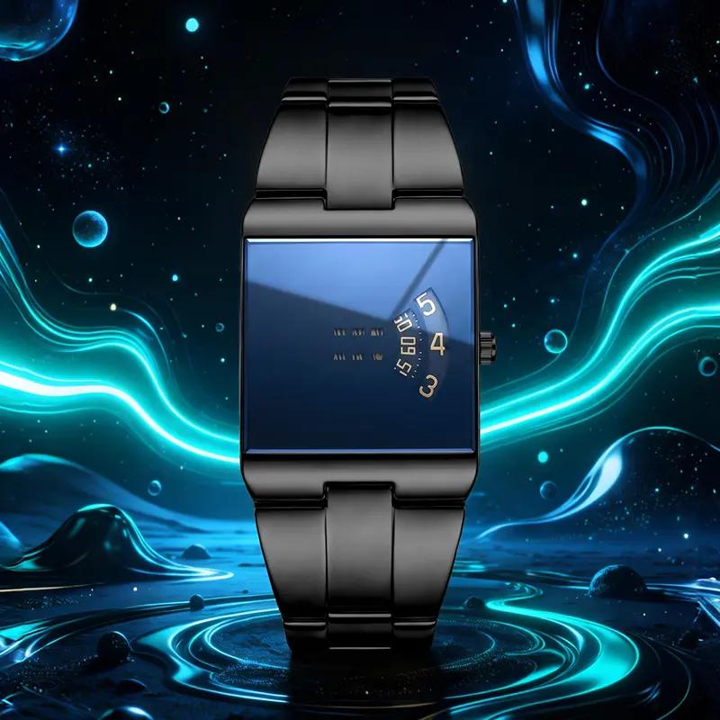 ⌚ 50% korting! Heren quartz horloge – vierkante wijzerplaat, roestvrij staal & mineraalglas. Uniek design voor een opvallende look! ✨💪