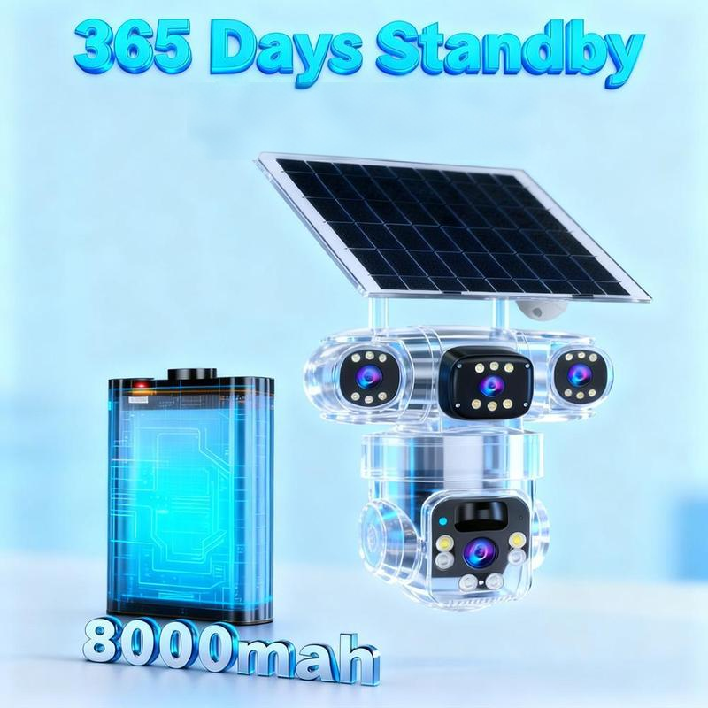 📢📢50% KORTING!!!⏰6K 9MP wifi-beveiligingscamera voor buiten | 10x zoom, 3 lenzen, 360° PTZ | IP66 waterdicht, kleurennachtzicht, tweeweg audio, bewegingsdetectie
