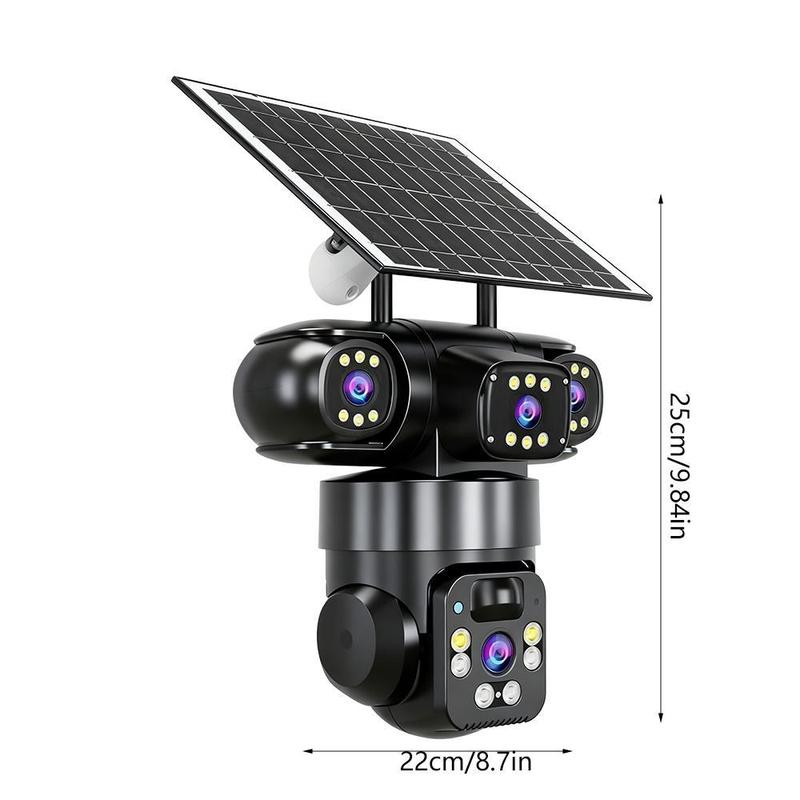 📢📢50% KORTING!!!⏰6K 9MP wifi-beveiligingscamera voor buiten | 10x zoom, 3 lenzen, 360° PTZ | IP66 waterdicht, kleurennachtzicht, tweeweg audio, bewegingsdetectie