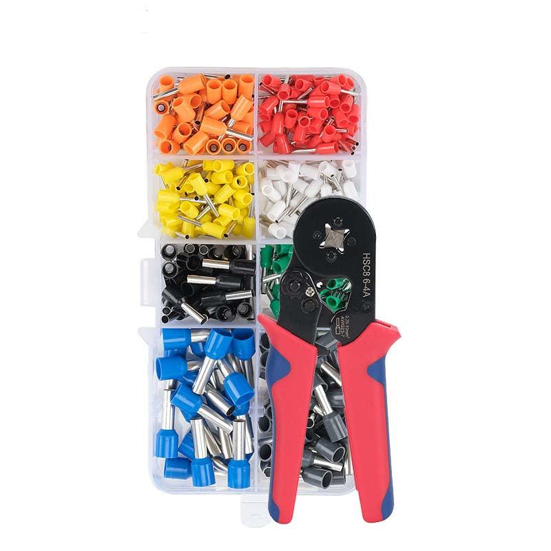 Geïsoleerde Kabelschoenen Set 200-800st | Met Krimptang | Hoogzuiver Koper | Kleurgecodeerd