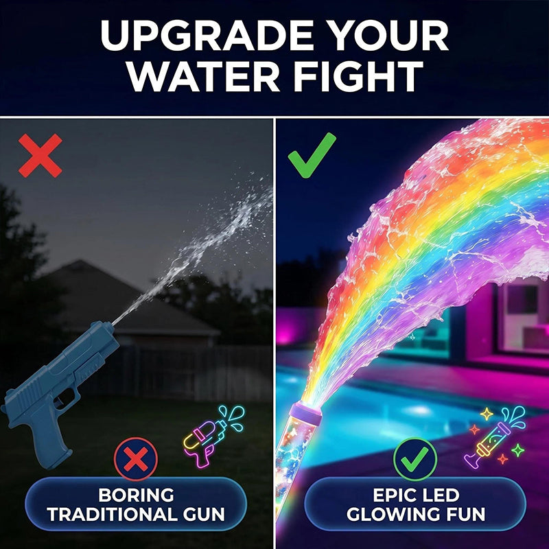 🔫 LED-lichtgevende pompactie-waterblaster – schiet in het donker met kleurrijk licht! 🌟💦