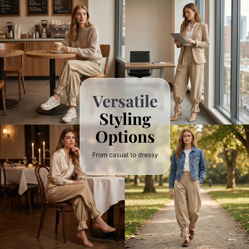 ⏳ Tijdelijke aanbieding: 49% korting⏰ Geplooide damesbroek met ballonpijpen en ruches aan de boorden👖