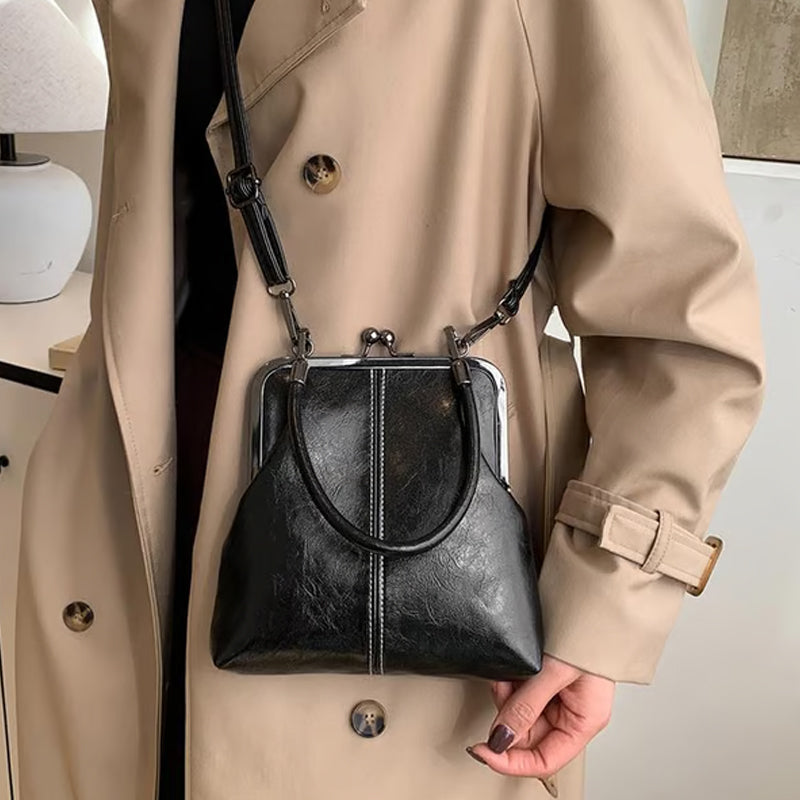 👜 50% KORTING! 💋 Damestas met kussslot – vintage look, afneembare riem & geschikt voor elke gelegenheid.
