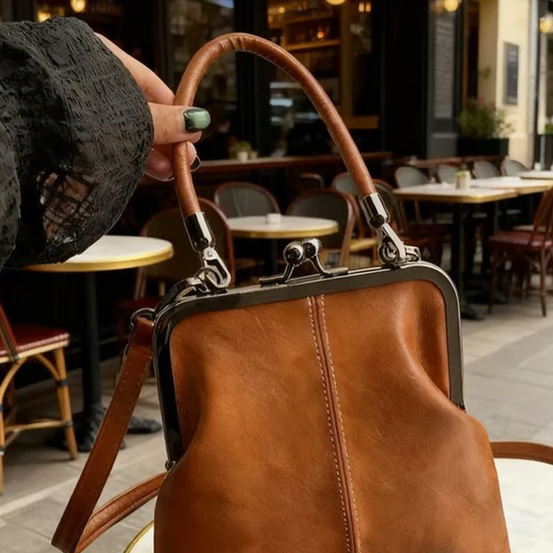 👜 50% KORTING! 💋 Damestas met kussslot – vintage look, afneembare riem & geschikt voor elke gelegenheid.