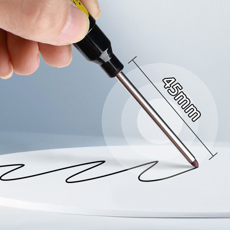 🖊️ 50% korting! Diepgatmarker met 45 mm punt – waterbestendig, sneldrogend & 72 uur zonder dop. Ingebouwde liniaal & klem – voor bouw & montage! ✨🔧