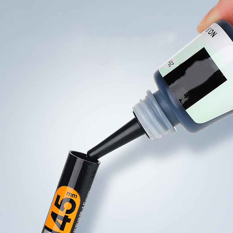 🖊️ 50% korting! Diepgatmarker met 45 mm punt – waterbestendig, sneldrogend & 72 uur zonder dop. Ingebouwde liniaal & klem – voor bouw & montage! ✨🔧