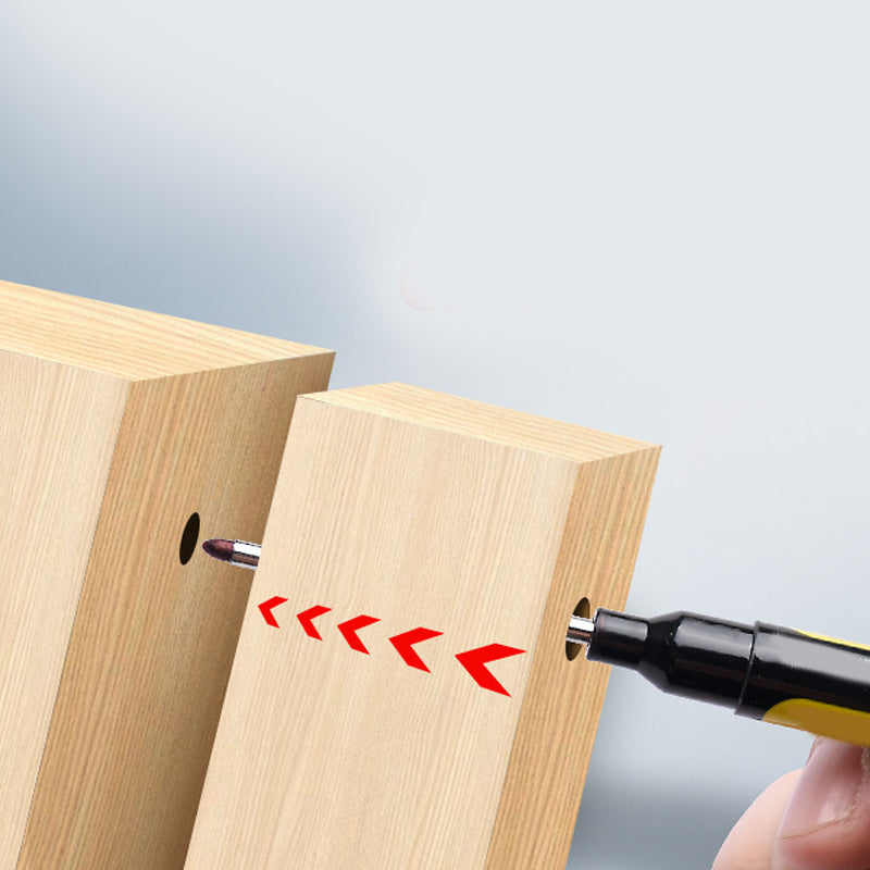 🖊️ 50% korting! Diepgatmarker met 45 mm punt – waterbestendig, sneldrogend & 72 uur zonder dop. Ingebouwde liniaal & klem – voor bouw & montage! ✨🔧