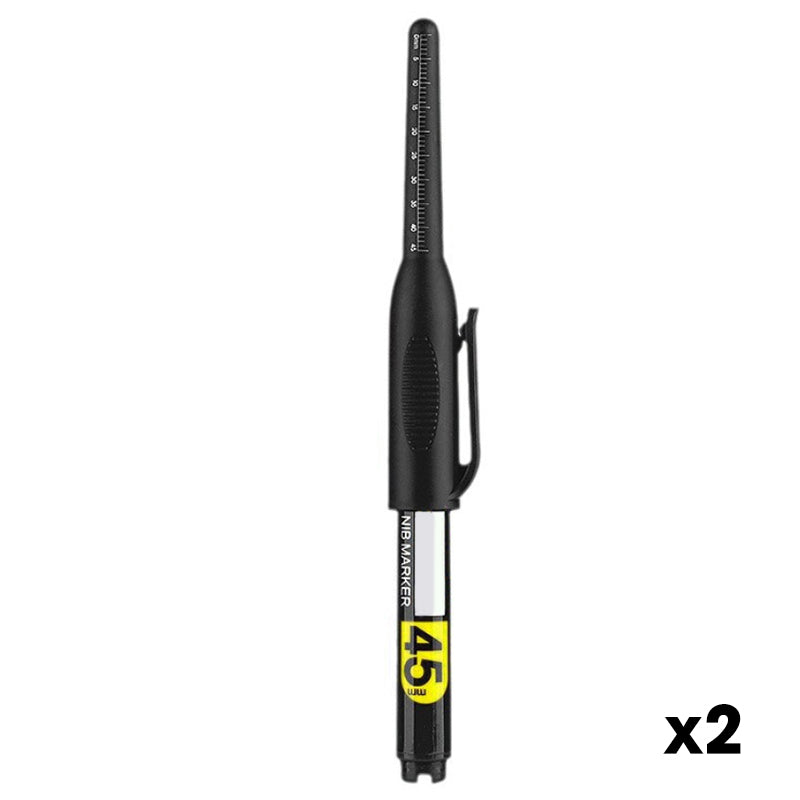🖊️ 50% korting! Diepgatmarker met 45 mm punt – waterbestendig, sneldrogend & 72 uur zonder dop. Ingebouwde liniaal & klem – voor bouw & montage! ✨🔧