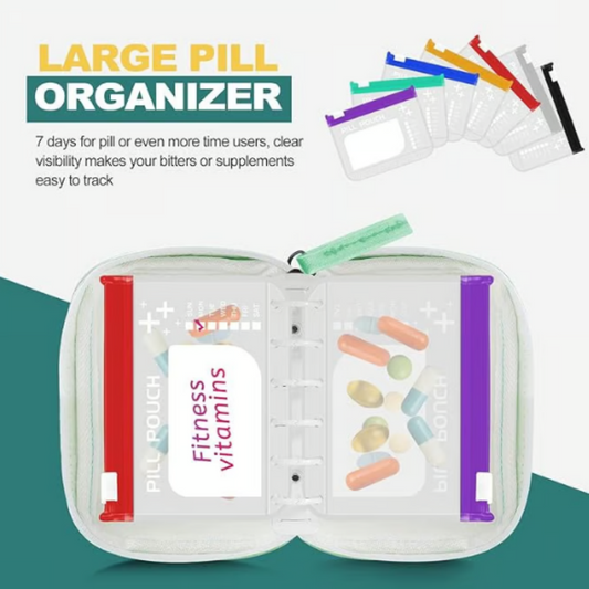 💊Waterdichte Pillen Organizer Set – Herbruikbare Labelzakjes voor Medicijnen, Vitamines & Reizen