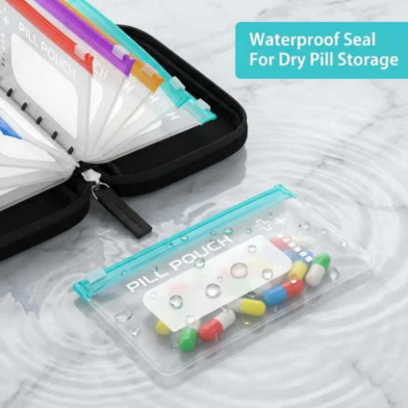 💊Waterdichte Pillen Organizer Set – Herbruikbare Labelzakjes voor Medicijnen, Vitamines & Reizen