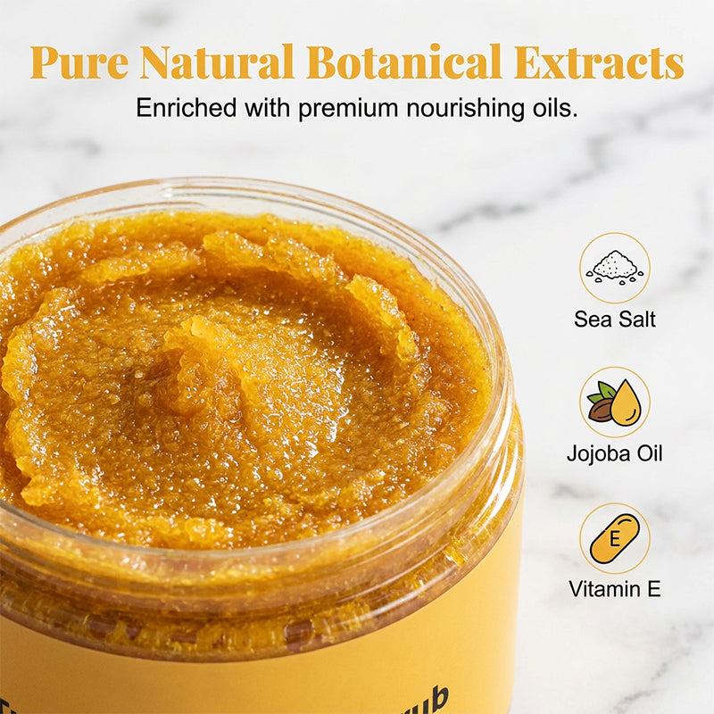 ✨🧡 50% KORTING! Kurkuma Bodyscrub – Zijdezachte Huid & Een Stralende Glow 🌿