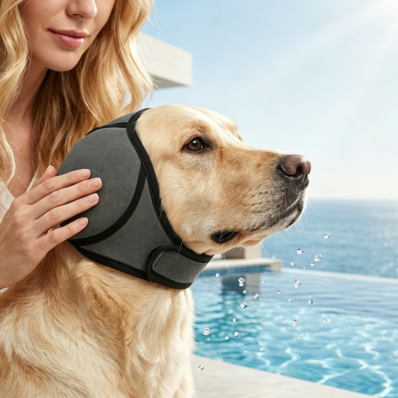 🐾🐶【Aanbieding】🏊‍♂️Honden Oorkap tegen Angst & Water | Neopreen | Dempend🔇💧