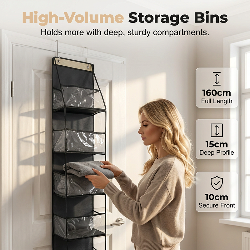 🚪 50% korting op over-deur organizer – hangt aan elke deur, creëert extra opbergruimte voor schoenen, accessoires en meer.