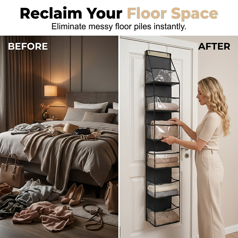 🚪 50% korting op over-deur organizer – hangt aan elke deur, creëert extra opbergruimte voor schoenen, accessoires en meer.