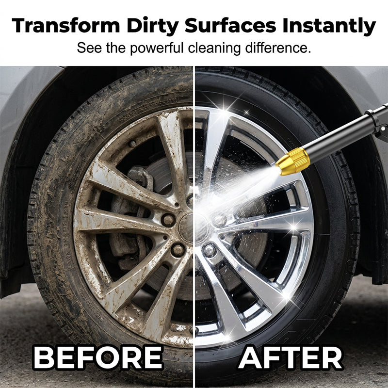 🔫💦 BUY 2 GET 1 FREE! Dit is geen tuinslang, dit is een waterkanon! Spuit je auto blinkend schoon, je terras als nieuw, en je planten overleven de droogte – allemaal met één trekker!