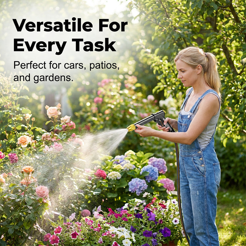 🔫💦 BUY 2 GET 1 FREE! Dit is geen tuinslang, dit is een waterkanon! Spuit je auto blinkend schoon, je terras als nieuw, en je planten overleven de droogte – allemaal met één trekker!