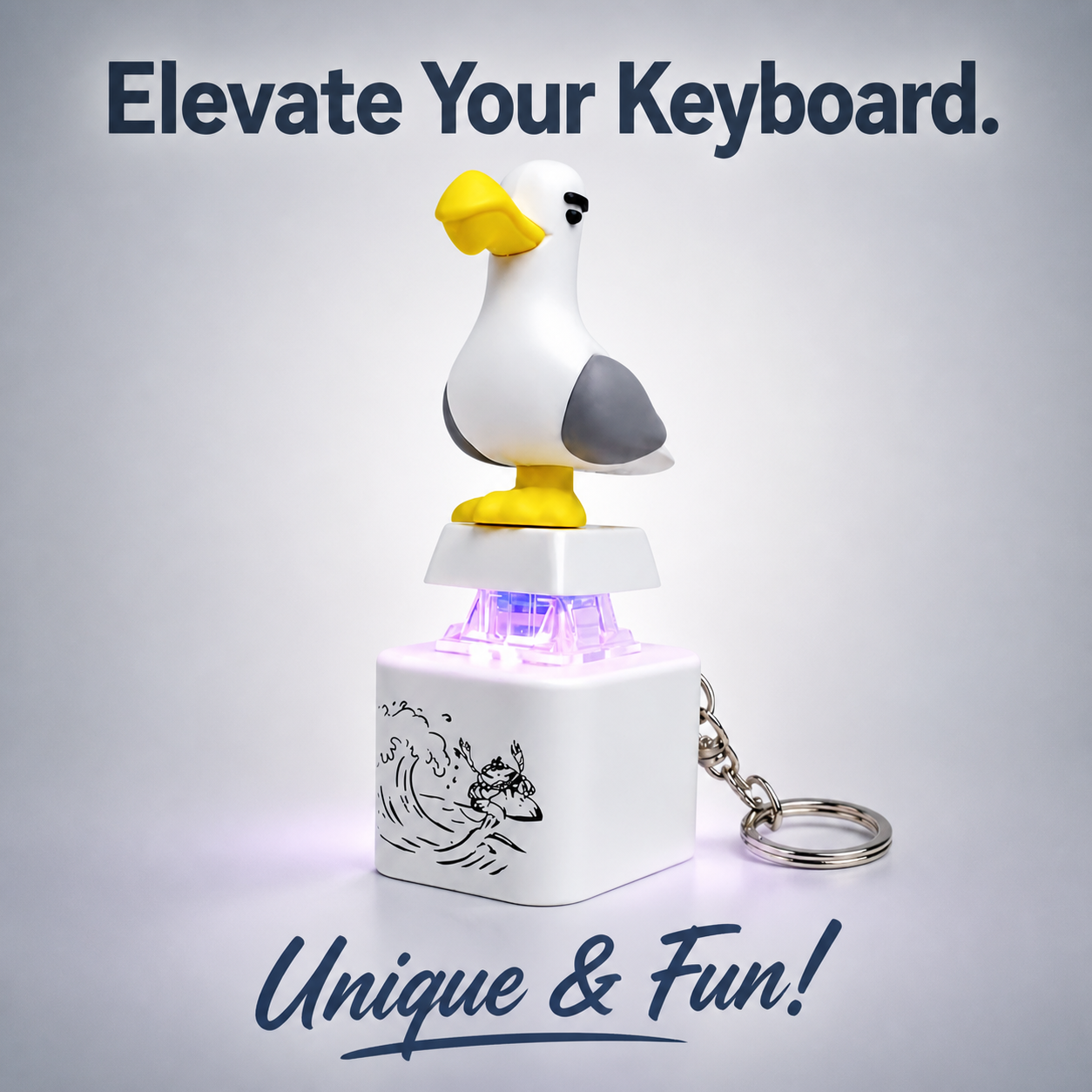 ⏰🎁Mine Little Bird: elektronisch sleutelhanger met licht en spraakactivering: creatieve sleutelhanger in de vorm van een eend die afspeelt als je erin knijpt