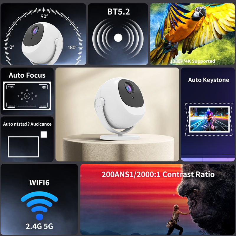 ⏰Limited Hot Sales - 50% OFF🔥360° Portable Smart HD Projector⚽ Football Night Just Got CRAZY📺