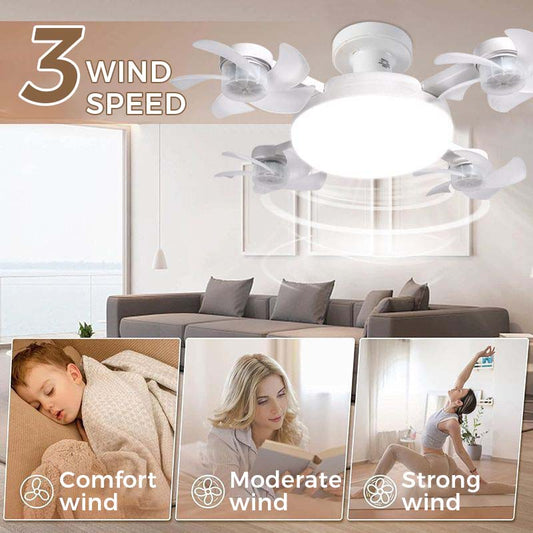 🌀 Nieuwe plafondventilatorlamp met E27-fitting – 2-in-1 stille LED-ventilator met afstandsbediening, energiezuinige combinatie van verkoeling & verlichting voor thuis, in de slaapkamer