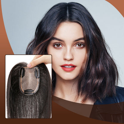 Natuurlijke zwarte haartoppers voor dames met clips