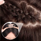 Natuurlijke zwarte haartoppers voor dames met clips