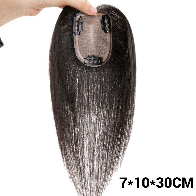 Natuurlijke zwarte haartoppers voor dames met clips