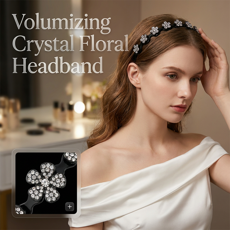 💎👸Set met golvende kristallen haarbanden - Lichtgewicht, antislip, meisjesachtig en vrouwelijk haaraccessoire, sprankelende, met kristallen versierde golvende haarband voor bruiloften en dagelijks gebruik, meisjesachtige en vrouwelijke artikelen