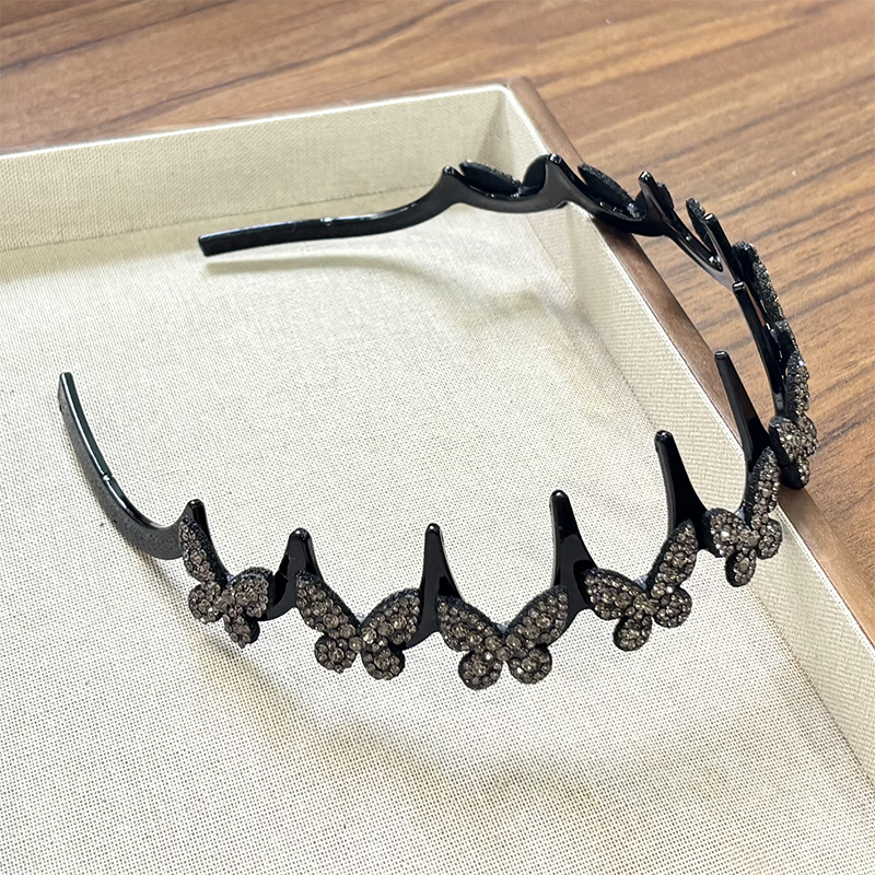 💎👸Set met golvende kristallen haarbanden - Lichtgewicht, antislip, meisjesachtig en vrouwelijk haaraccessoire, sprankelende, met kristallen versierde golvende haarband voor bruiloften en dagelijks gebruik, meisjesachtige en vrouwelijke artikelen