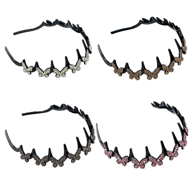 💎👸Set met golvende kristallen haarbanden - Lichtgewicht, antislip, meisjesachtig en vrouwelijk haaraccessoire, sprankelende, met kristallen versierde golvende haarband voor bruiloften en dagelijks gebruik, meisjesachtige en vrouwelijke artikelen