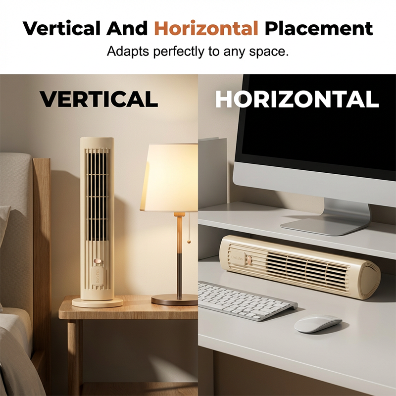 Oplaadbare verticale en horizontale luchtcirculatieventilato