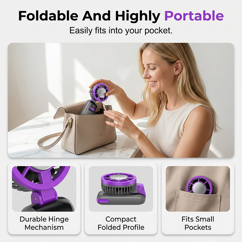 🌀💨 BLIKSEMAANBIEDING: 50% KORTING! Draagbare 3-in-1-ventilator – halfgeleiderkoeling, 100 snelheden, 12 uur batterijduur, compact, 4 kleuren, perfect voor kamperen en reizen 🔋