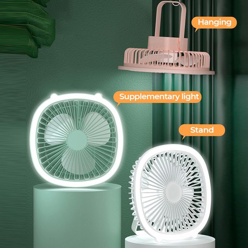 2-in-1 Ventilator en Lamp met 180° Verstelling