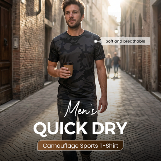 🔥 Laatste dag! 50% korting op heren Quick Dry Camouflage sport-T-shirt 🌿 Ademend en licht, ideaal voor fitness, outdooractiviteiten en dagelijks gebruik