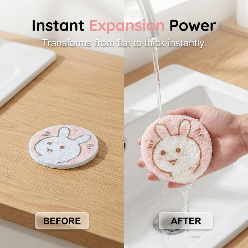 Natuurlijke Houtpulp Spons Schattig Dieren Cartoon Afwaspad
