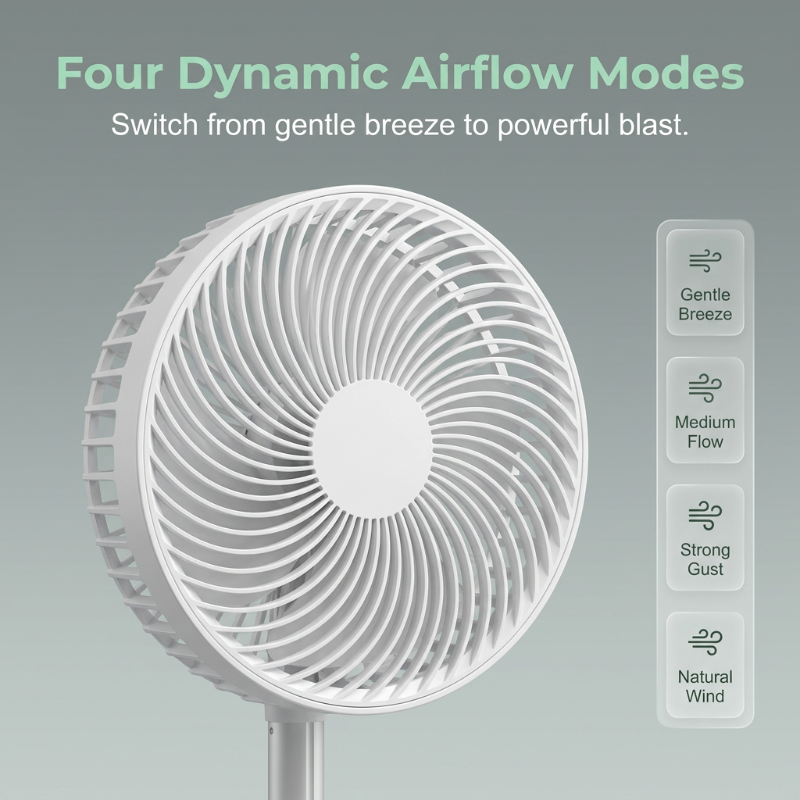 🌬️❄️Draagbare multifunctionele telescopische vloerventilator – Blijf overal koel✨