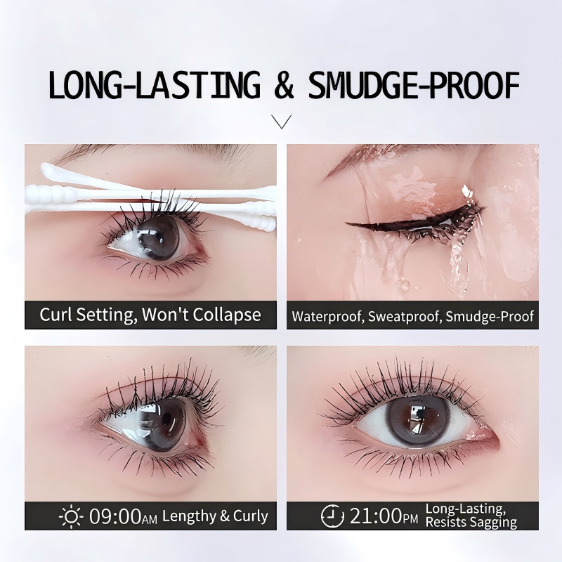 🌟 Eén laagje, hele dag krul – waterproof, smudgeproof en moeiteloos mooi.