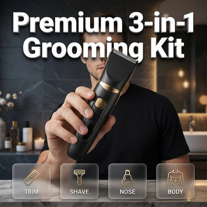 ⚡️3-in-1 Elektrische Trimmer & Scheerapparaat voor Mannen en Vrouwen - Lichaam, Neus & Haar - met LED Display