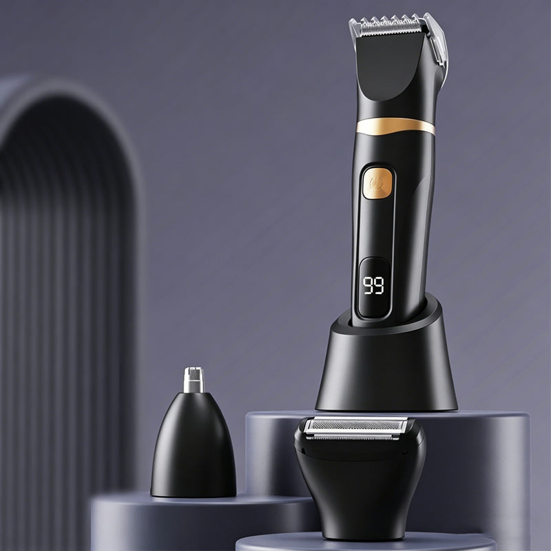 ⚡️3-in-1 Elektrische Trimmer & Scheerapparaat voor Mannen en Vrouwen - Lichaam, Neus & Haar - met LED Display
