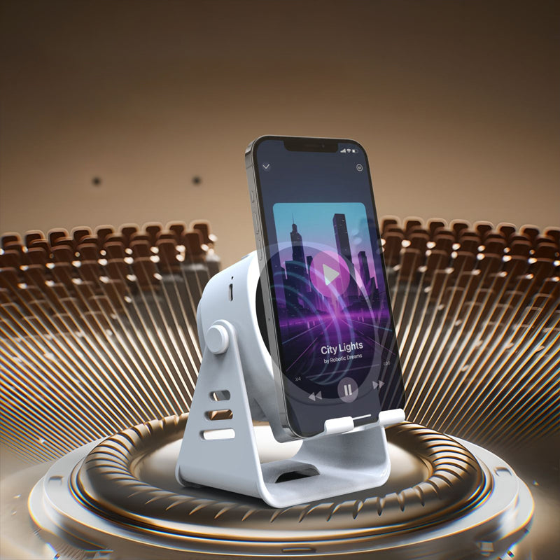 📱 Mobiele telefoonhouder met inductieluidspreker – kijk, laad en luister tegelijk! 🎵✨