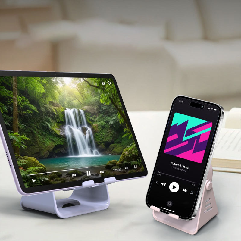 📱 Mobiele telefoonhouder met inductieluidspreker – kijk, laad en luister tegelijk! 🎵✨