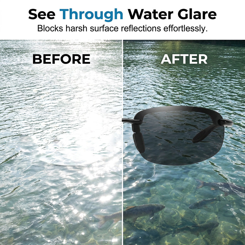 50% KORTING! 🎣 Ultralichte gepolariseerde viszonnebril – verblindingsvrij & UV400 – Perfect voor vissen, varen of het strand – vermindert schitteringen en biedt optimale bescherming voor de ogen 🌊☀️