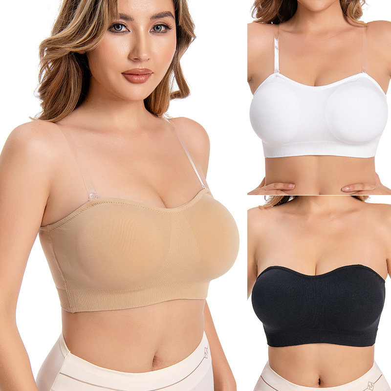 🩱 Draadloze bandeau met afneembare bandjes – draag hem 4 manieren.