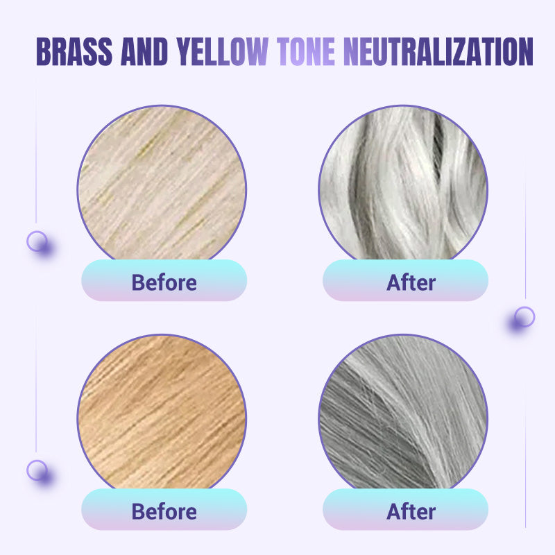 👱‍♀️💜 50% KORTING! Stop met het zien van oranje vlekken in je dure blonde coupe! Dit paarse masker neutraliseert ongewenste warme tinten, hydrateert intensief en geeft je haar die koele, salon-frisse glans terug!