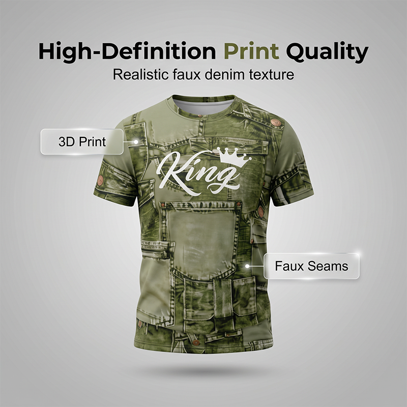 👕🌞 Heren Casual Nep-Denim Print T-Shirt & Shorts Set | Nu 50% Korting! | Maten S-5XL 🔥